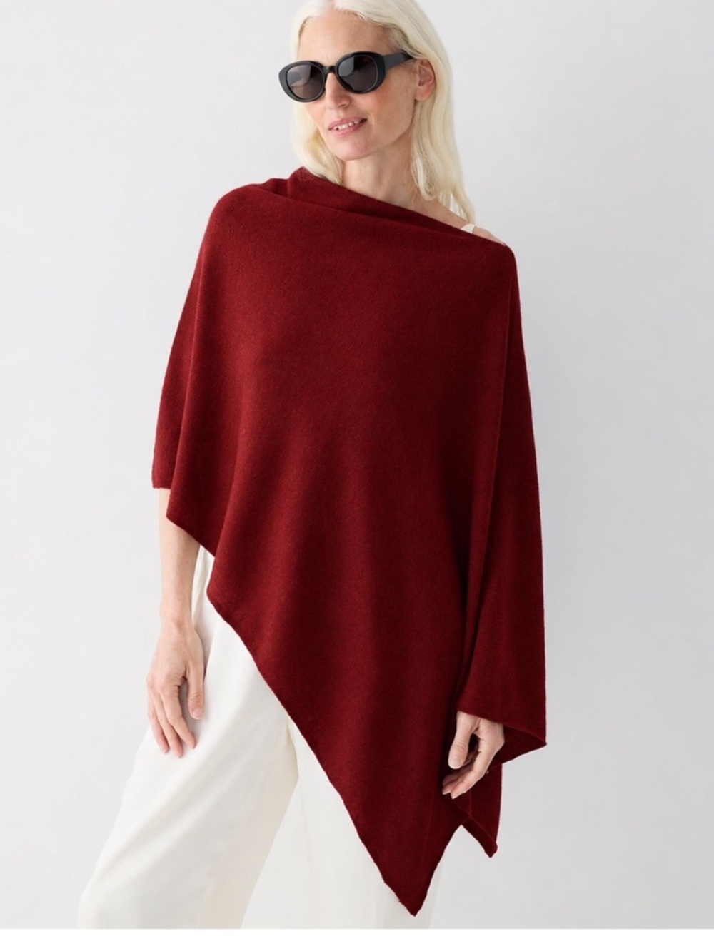 J. Crew Cashmere Wool Blend Poncho in Red Ochre AW423